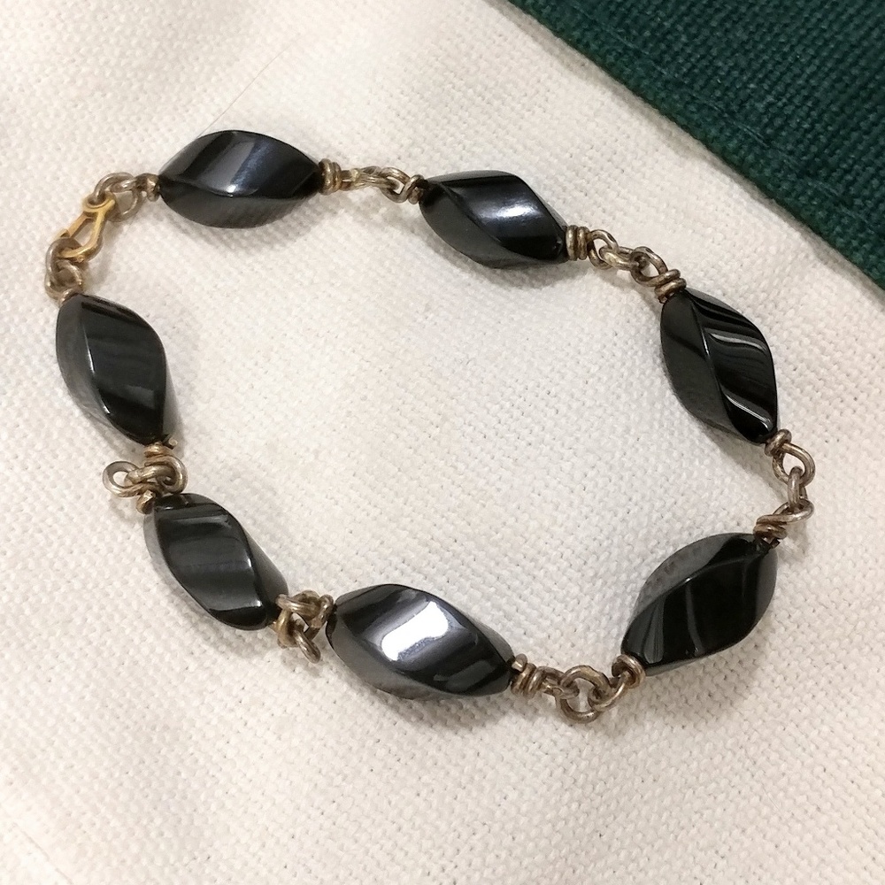 Vintage Black Beaded Bracelet